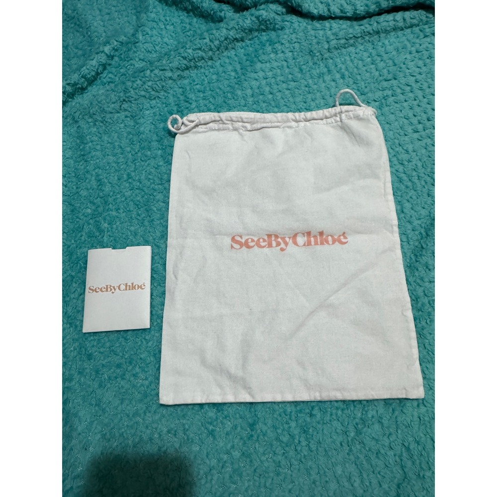 See By Chloe White Cotton Logo Drawstring Dust Bag with Care Card Accessory
